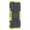 For Sony Xperia 1 V Tyre Pattern PC+TPU Phone Case Kickstand Shockproof Cell Phone Cover