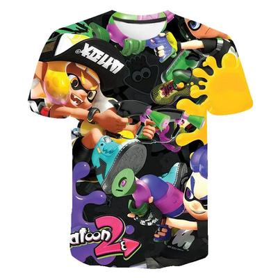 Sommar T-shirts Spel Splatoon 3D-tryck O-hals T-shirt Casual Pojke Flicka Toppar Oversize Mode Harajuku Barn T-shirts Barnkläder