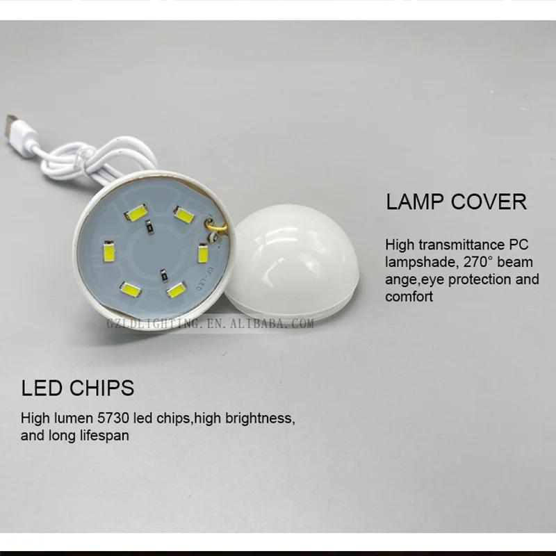 1/2/5pcs  Lantern Portable Camping Lamp Mini Bulb 5V LED USB Power Book Light LED Reading Student Study Table Lamp Super Birght