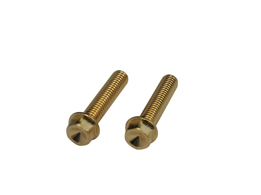 POSH 24K Малый шестигранный болт с фланцем, покрытие 24K, M6X28, 2 шт. M6×28