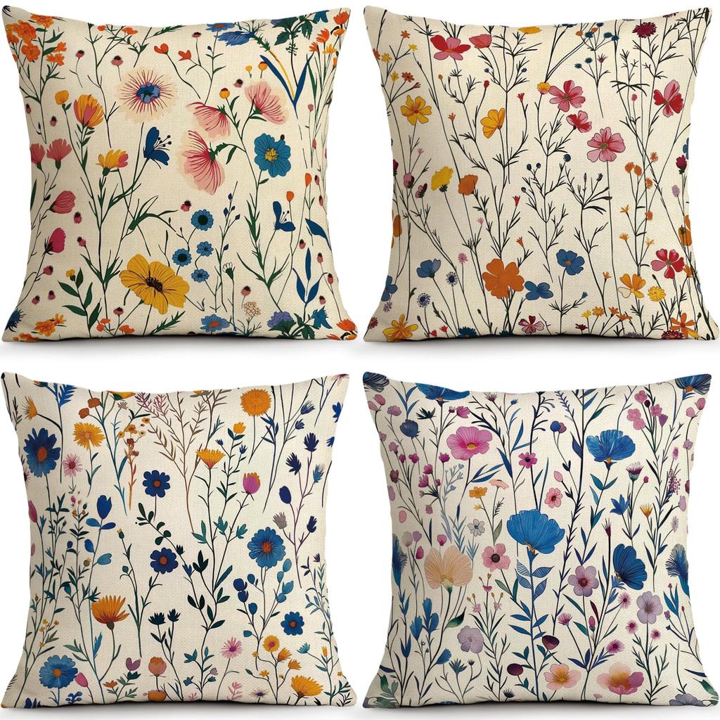 Set 4 Huse Pernă Decorativă Mandala Alb Crem Auriu Huse Elegante Luxe pentru Canapea Living Dormitor Decor Acasă
