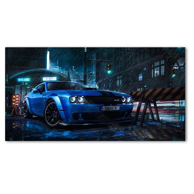 Modern Supercar Wall Art Oil Painting GT Car Wall Picture Supercar Poster