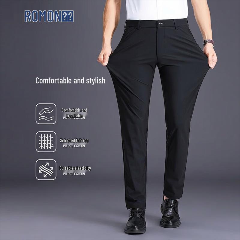 ROMON Men s High-Stretch Business Casual Trousers 180/90A