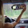Bling Rear View Mirror Cover - Glitter Rhinestone Car Mirror Accessories For Women - Elastic Car Rear View Mirror Protector With