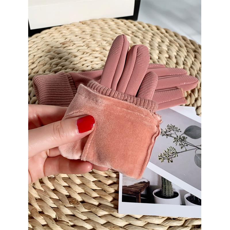 Gloves Women Winter Fleece Thickened Waterproof Non-slip Warm