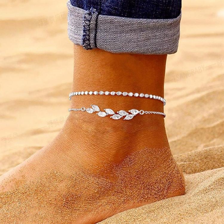 Adjustable Anklet for Women Girls Multilayer Ankle Bracelet Elegant Multi Layer Designs Waterproof Beach Jewelry