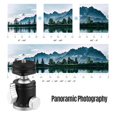 2-in-1 1/4 Screw Cold Shoe Mount Ball Head Dual Use Mini Ball Head 360 Degrees  Rotatable Aluminum Alloy