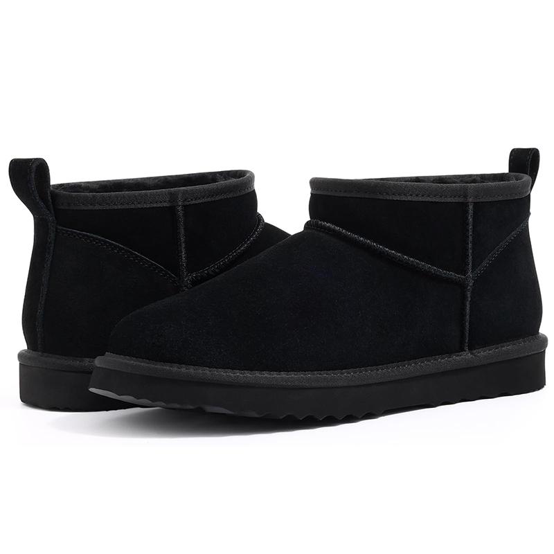 Fashion Kidmi Women's Boots Genuine Suede Mini Boots for Women Winter Fuzzy Snow Boots Short Ankle Boot Fur Lined Snow Boots Women Shoes