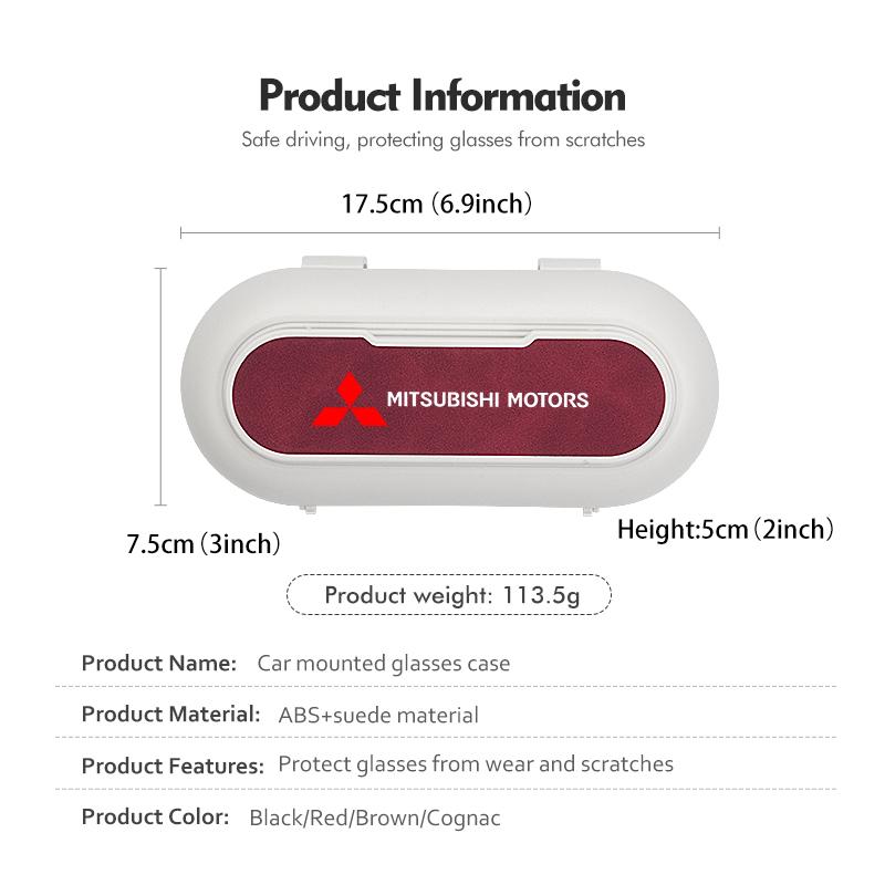 For Mitsubishi Car Logo Suede Mounted Sun Visor Glasses Case Sunglasses Organizer Box Outlander Pajero Sport Lancer EX ASX L200