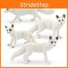 High-quality Pvc Arctic Fox Figurines Set Of Four Realistic White Fox Models For Home Decor