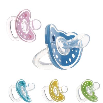 Newborn Infant Baby Soft Silicone Dummy Pacifier Flat Round Head Soother Nipple