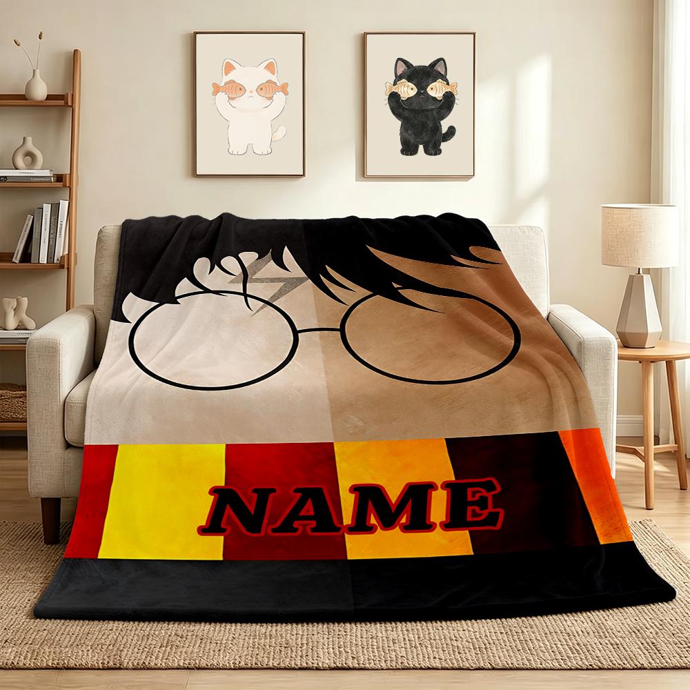 Custom Name Harry Potter Flannel Blanket Throw Blanket Soft Warm Sofa Bed Home Decor Unique Gift