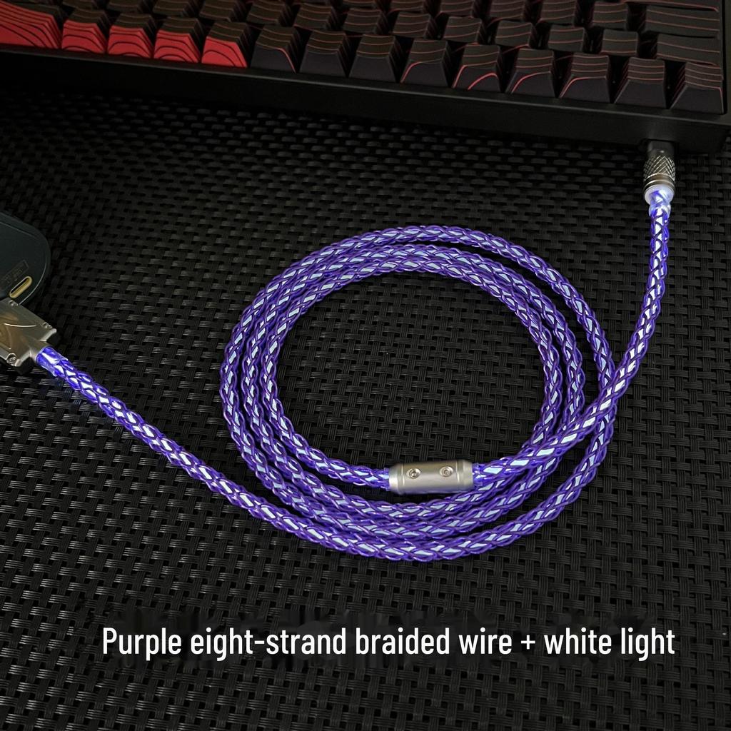 Benutzerdefiniertes DIY Handgefertigtes USB-C Weißlicht Magnetisches Mechanisches Tastatur Ladekabel für 8K Gaming