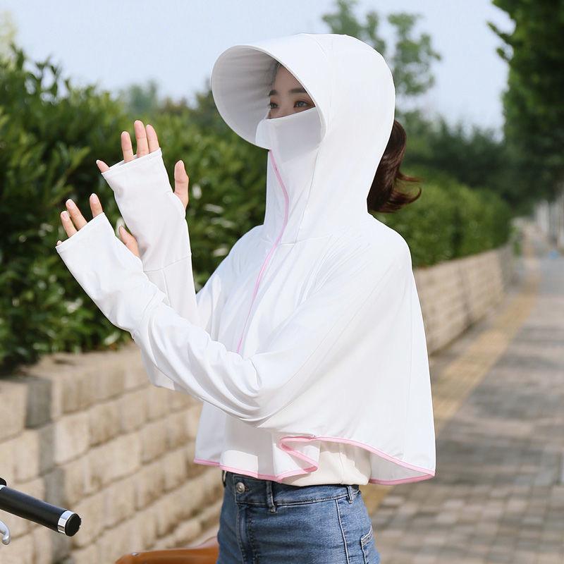 Ice Silk Women's Sun Protection Jacket - 2023 Summer UV-Resistant, Plus Size, Outdoor Sports with Large Brim