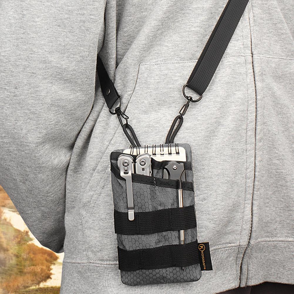 Lightweight EDC Mini Tool Pouch Oxford Small Tool Storage EDC Pouch Foldable Wear Resistant Organizer for Camping Hiking Sports