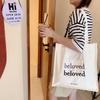 41 Embroidered Canvas Bag Simple Solid Color Girl Student Shoulder Bag