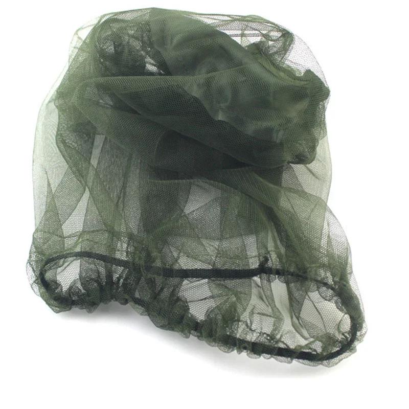 1Pc Ultra Large & Long Extra Fine Holes Mesh Soft Durable Fly Screen Premium Mosquito Insect Head Net Face Protector Camping Cap