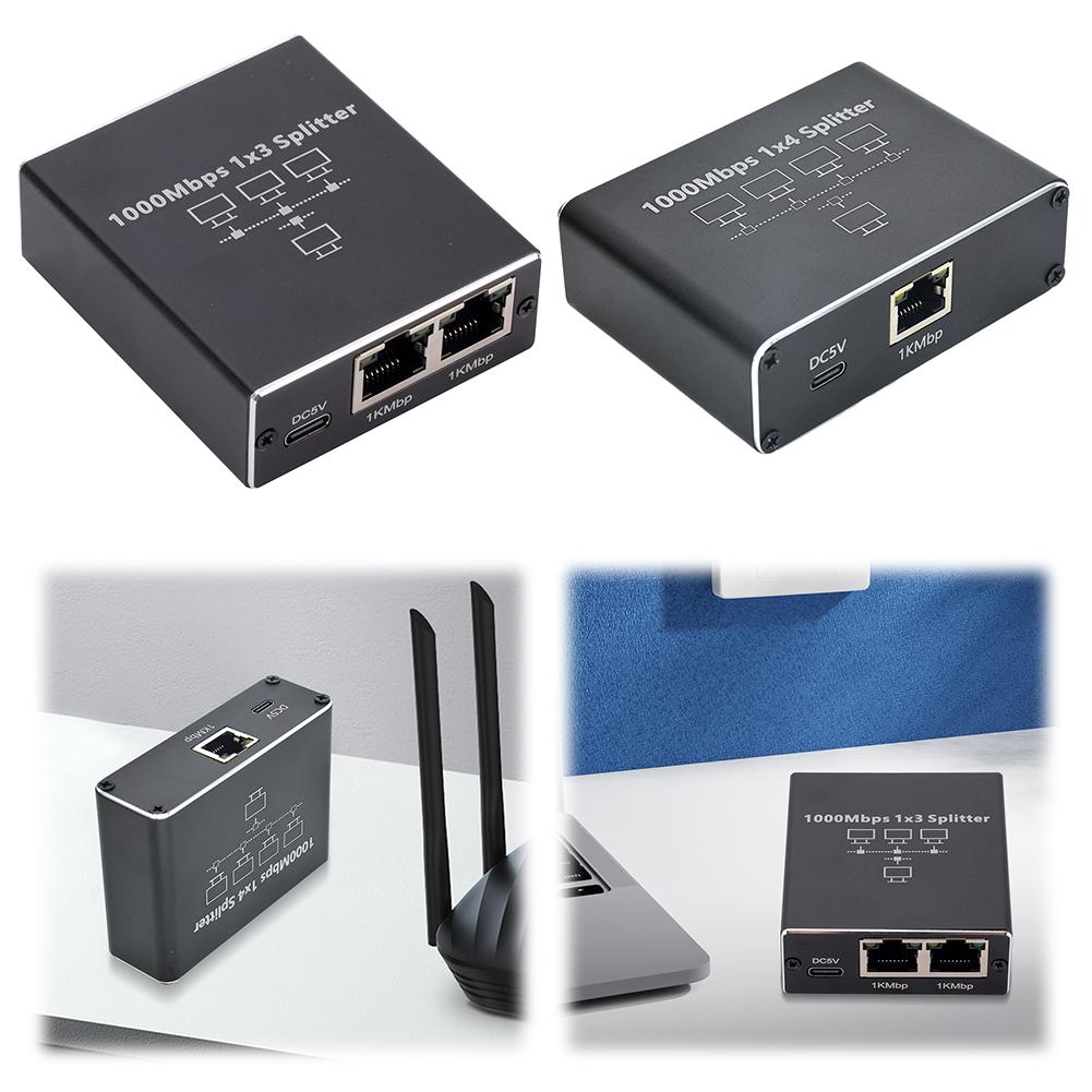 

Ethernet Splitter 1 To 3/4 Network Connector Gigabit Ethernet Splitter 1000Mbps RJ45 LAN Network Extension Adapter for Router