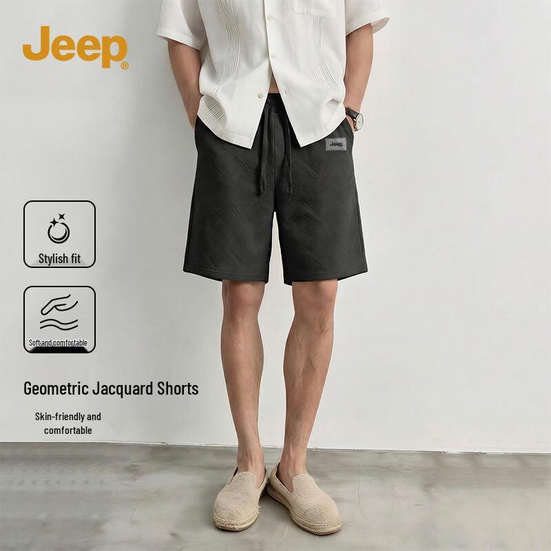 JEEP Men s Geometric Jacquard Summer Shorts L
