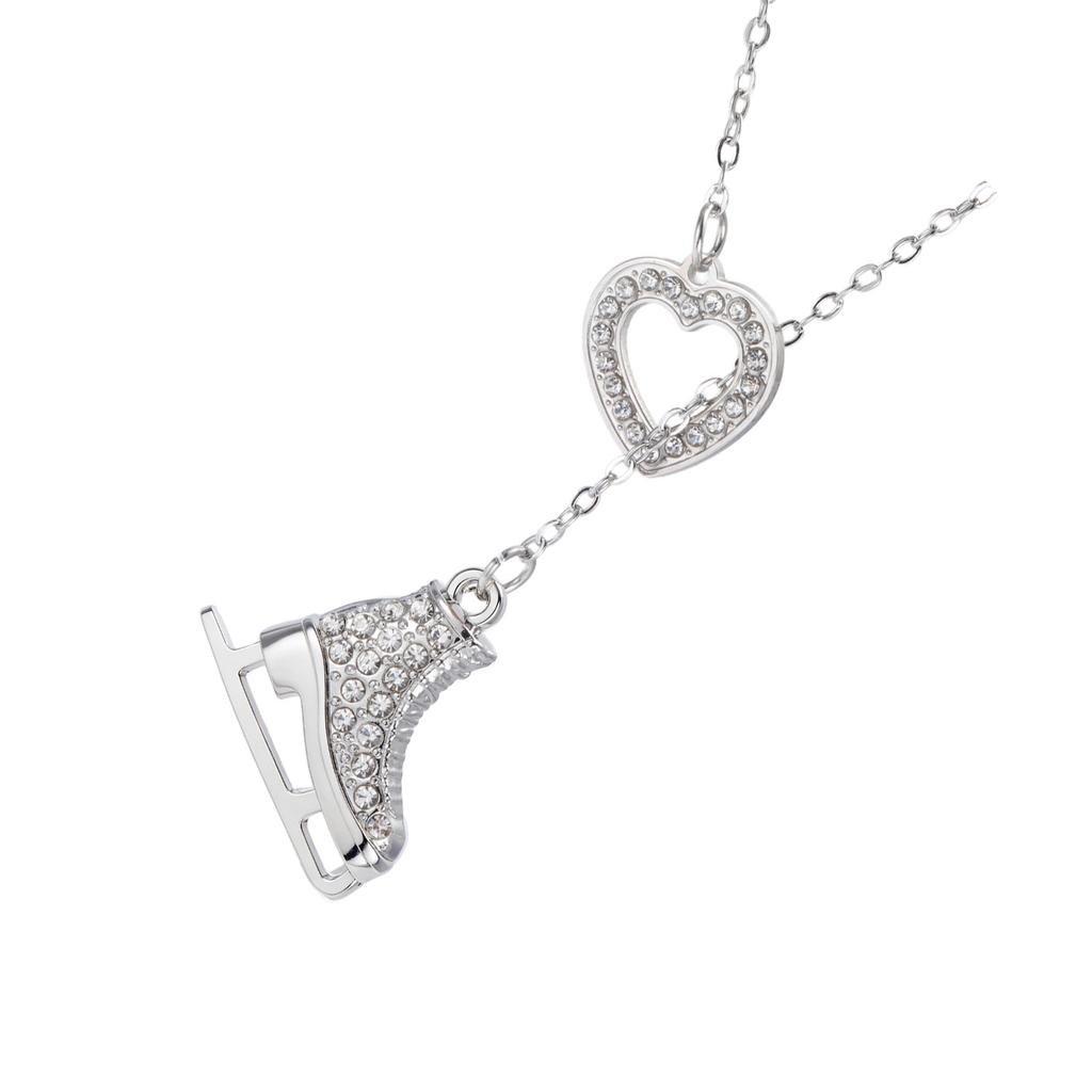 Sweet Candy Colored Alloy Skating Charm Necklace Featuring Crystals for Fashion Appeal