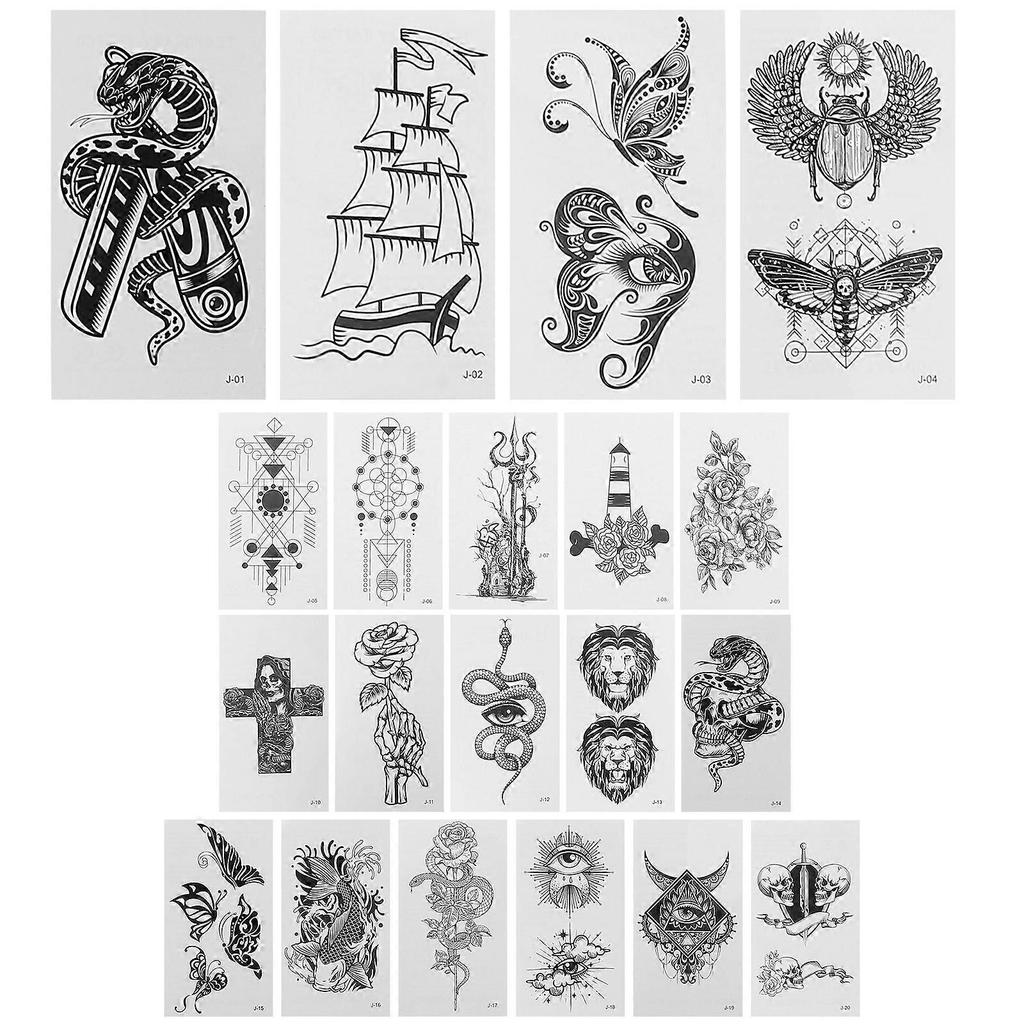 Autocollants Corporels Thème Halloween Autocollants Temporaires Adultes Festival Couleurs Assorties 10,5x6cm Faciles à Appliquer et à Retirer Lot de 20