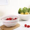 Kitchen Silicone Double Drain Basket Bowl Washing Storage Basket Strainers Bowl Drainer Vegetable Cleaning Colander Kitchen Tool