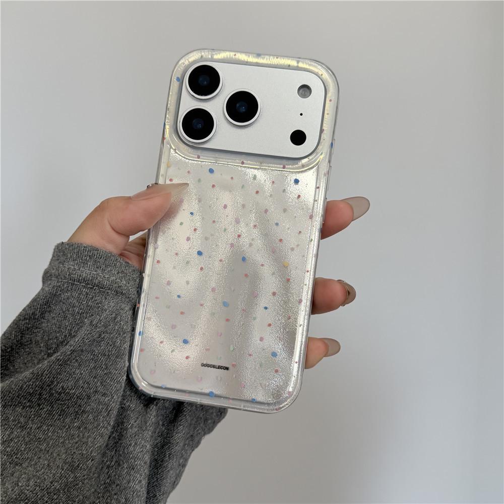 

Glitter Silver Colorful Splatter Phone Case for iPhone 17 Pro/16 Pro Max/14/15P - Drop-proof Design 16 Pro