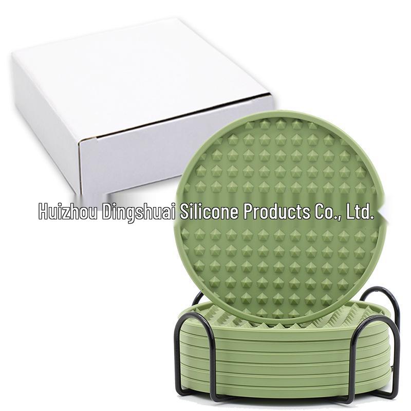 Silicone Round Drink Coaster - Heat-Resistant, Non-Slip Pad for Cups