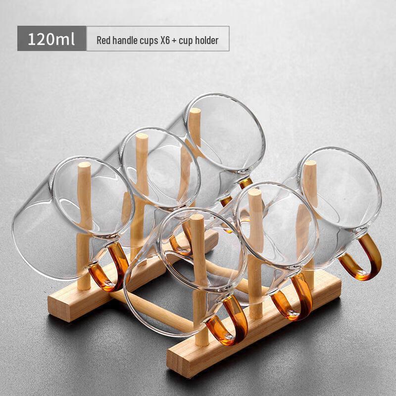 ZISIZ Heat-Resistant Six-Color Glass Teacup Set