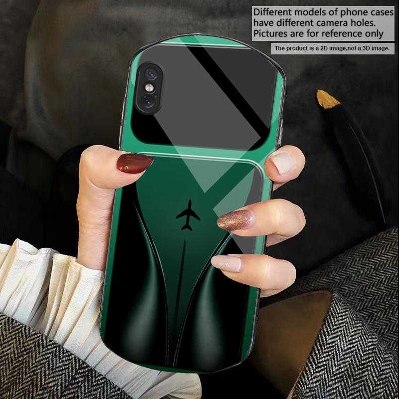 

Самолет в постепенном полете Для iPhone 17 16 15 14 Pro 13 Plus 12 mini 11 Pro Max XR X S 7 8 Эллиптический закаленный стеклянный чехол для телефона iPhone 13 mini