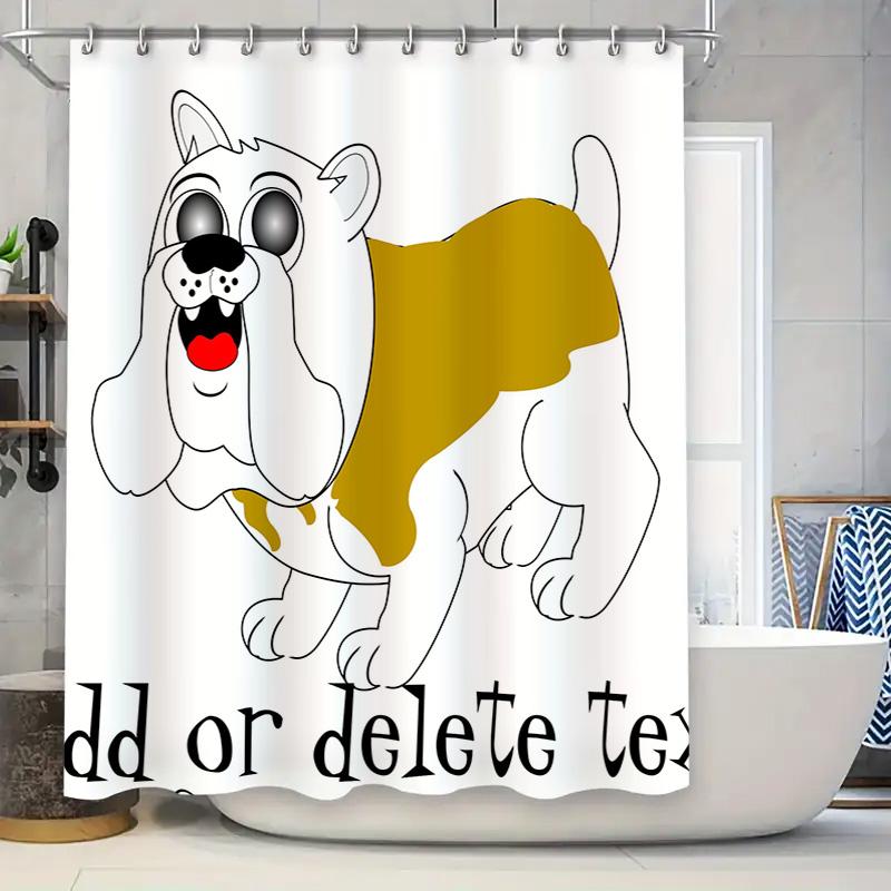 

Очаровательный мультяшный пес, лохматая шерсть, занавеска для ванны и душа, декоративная, водонепроницаемая, украшение для дома, настенная, тканевая с принтом 90x180cm
