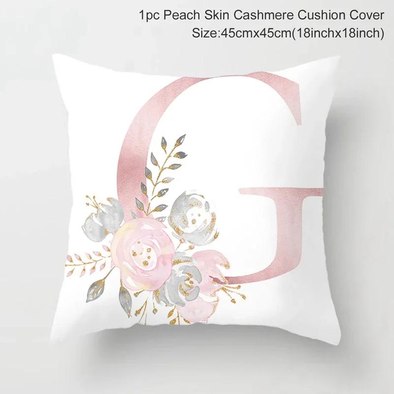 45X45Cm Pink Letter Cushion Pillowcase Decorative Sofa 40X40Cm Pillow Cases Autumn Decoration