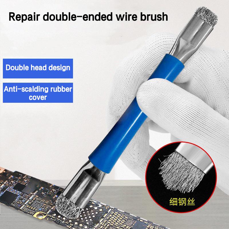 Anti-Static Safe Brush Double Headed Brush Circuit Board Repair Motherboard Pcb Cleaning Brush Ic Chip Mobile Phone Repair Tool