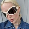 Vintage Oval Sunglasses Goggle Oversized Y2K Punk Sun Glasses Women Men Fashion Wrap Around Shades Eyeglasses De Sol Oculos