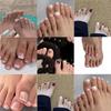 JZJ-01 French Gradient False Toenails Set, Wearable Skin Tone Nail Pieces, 24 Nails
