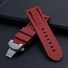 24mm Soft Top Quality Colorful Rubber Watchband For Panerai Strap Black Green Blue Red Band Butterfly Buckle Sport Waterproof