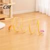 Cat Tunnel Toy S-Shape Toy, Foldable Wire Frame Play Tube for Indoor Cats, Hide And Seek Bendable Self-Play Hideout with Plush Mouse Interactive Toys