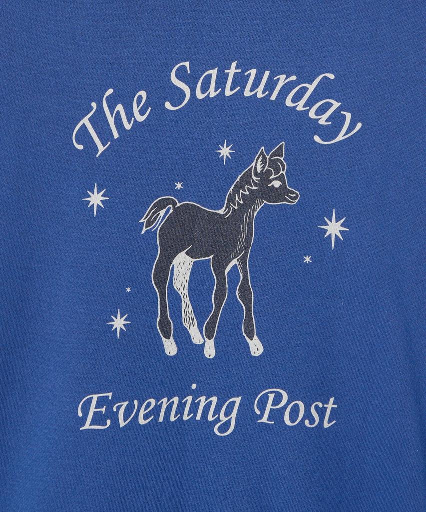 THE SATURDAY EVENING POST Mini Horse Graphic Sweat Shirt_Blue