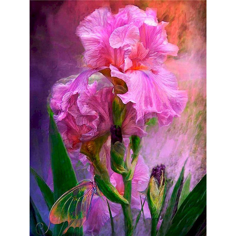 5d DIY Diamond Painting Flower Full Square Drill Diamond Embroidery Iris Mosaic Rhinestone Craft Kit Home Wall Decor