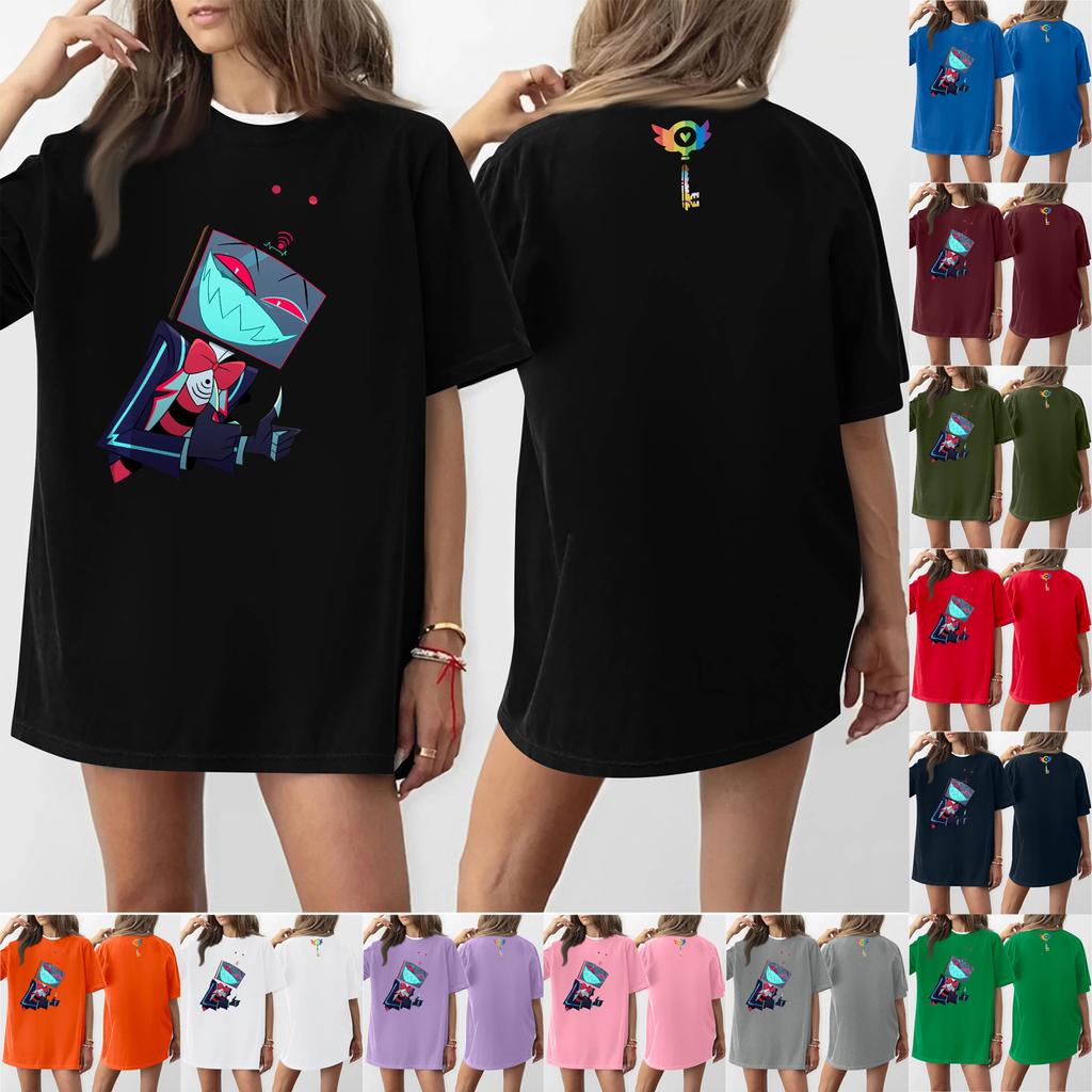 Women's Round Neck Printed Short-sleeved T-shirt Top