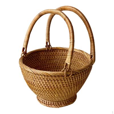 Picknickkorb mit Griff Aufbewahrung Rustikal Servier-Organizer Geflochten Leer Geschenk