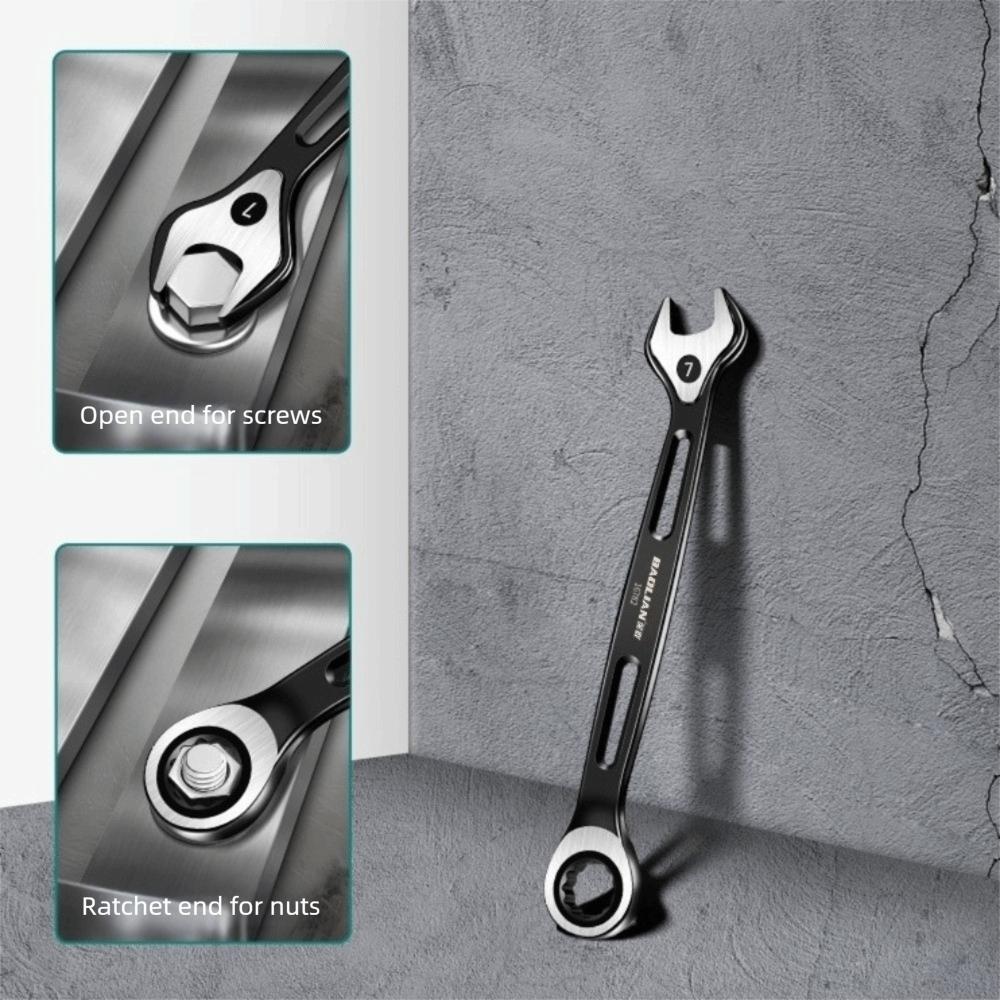 Durable 6-15mm Dual-purpose Wrench Anti Slip Labor-saving Combination Ratchet Wrench Spanner Hand Tool