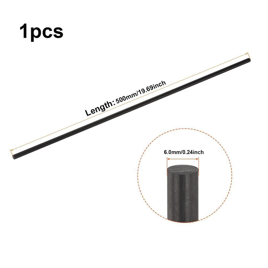 1-10pz Barra in Fibra di Vetro Nera Diametro 0,8mm/1mm/1,5mm/2mm/2,5mm/3,0mm-8mm Materiale Isolante Solidi Asta in Fibra di Vetro Lunghezza 500mm