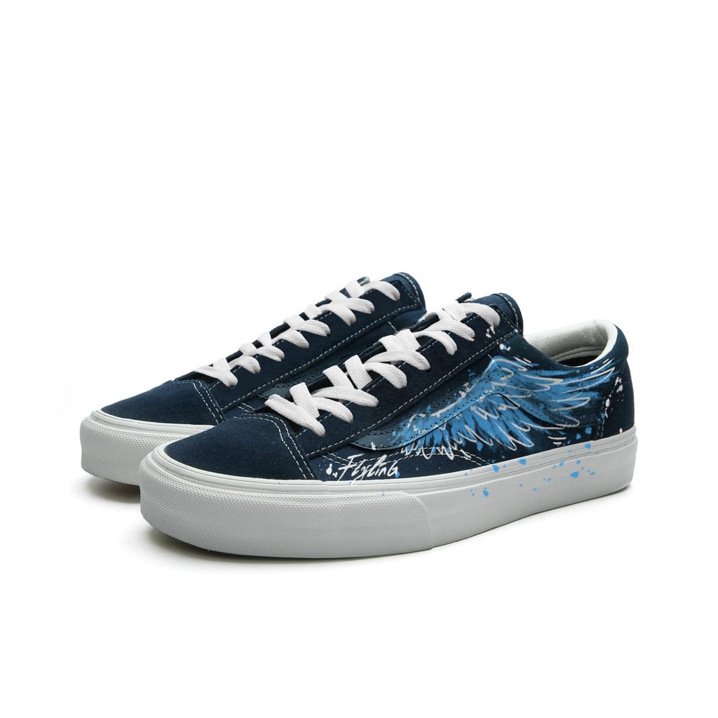 Vans Style 36 Fabric Abrasion Resistant Abrasion Resistant Low top Skateboard Shoes Unisex Blue White VN0A3DZ3RFL(Team613-)