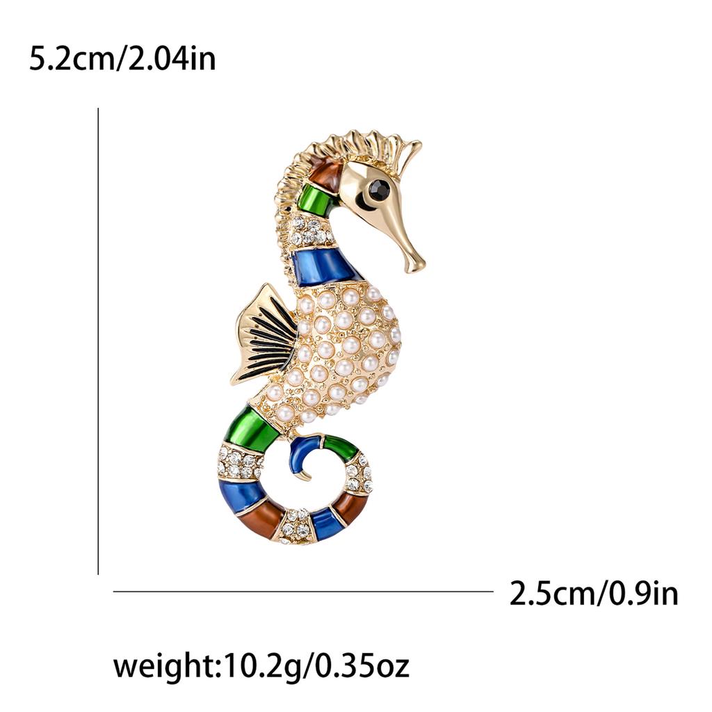 Rhinestone Sea Life Brooches for Women Unisex Glass Animal Pins Banquet Party Backpack Gifts Jewelry Accessories