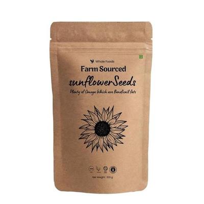 Farm Sourced Sunflower Seeds 200gm, Raw Edible Seeds, 100% Natural, Rich In High Protein, Fibre and Antioxidants