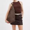 Coach Brooklyn 39 Logo Magnetic Snap Closure Natural Grain Leather Hobo Bag Women Bags Dark-Gemstone CU044-B4CBD