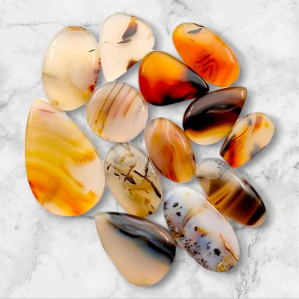 Healing Stones, Natural Montana Agate Cabochon, Loose Cabochon Lot, Mix Lot, Healing Gemstone Lot For Jewelry Making.