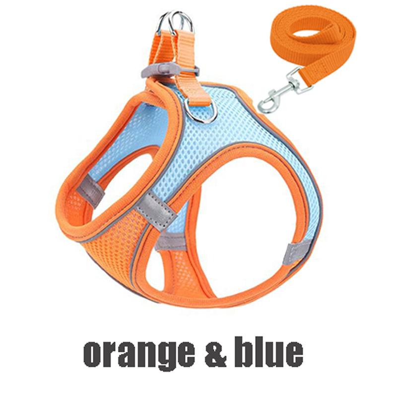 Reflective Pet Harness Dogs Strap with Leash Adjustable Harness Vest Breathable Collars for Chihuahua Small Large Dogs