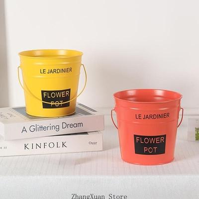 3XUF Miniature Metal Flower Pot Outdoor Indoor Use Decorative Container For Plant Replacement Stand Bucket